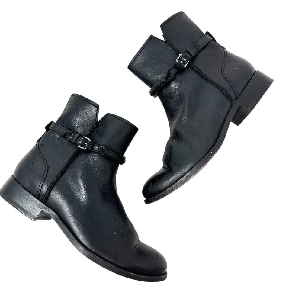 Frye Melissa Seam Short Boots‎ Leather Black Size US 6